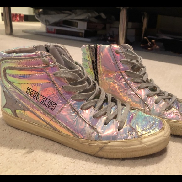 golden goose holographic sneakers
